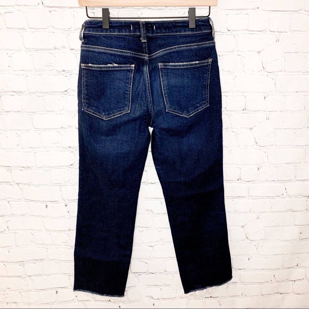 Free People Clean Girlfriend High Rise Cropped Jeans Dark Wash Size 24 - Picture 3 of 8